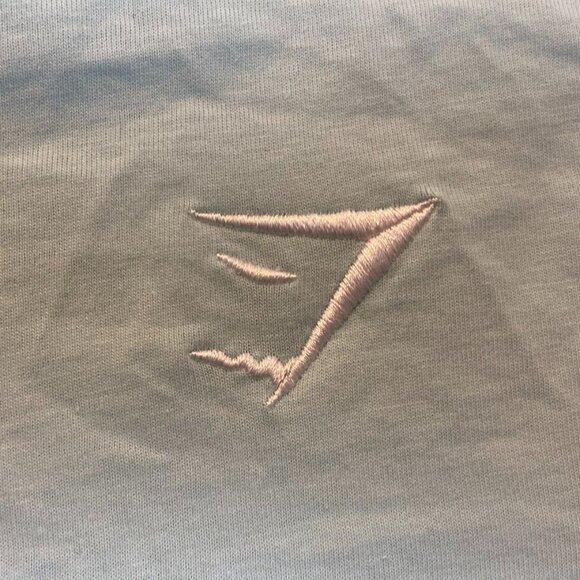 Gymshark Men's T-Shirt Medium Short Sleeve Light Blue Crew Neck Casual Classic - Picture 6 of 8